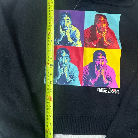 Womens Tupac Shakir Rap pullover hoodie cropped Large - Picture 3 of 6